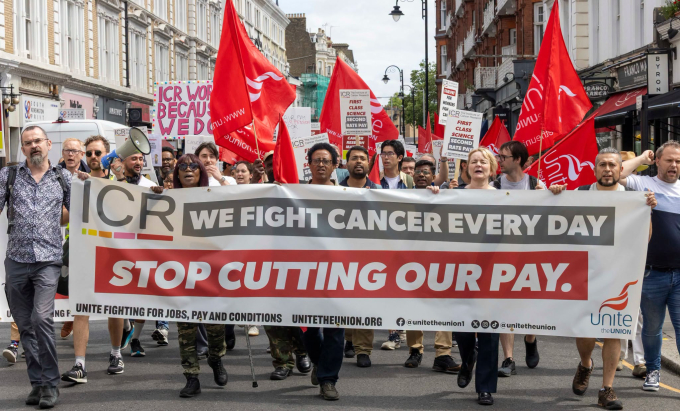 ICR striking workers protest