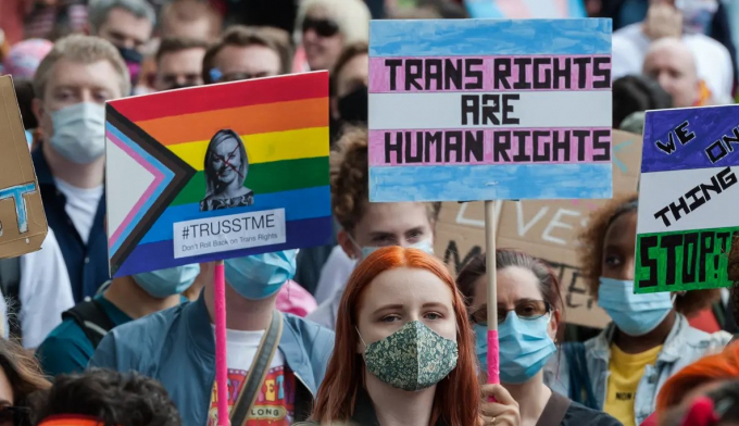 Trans rights protest