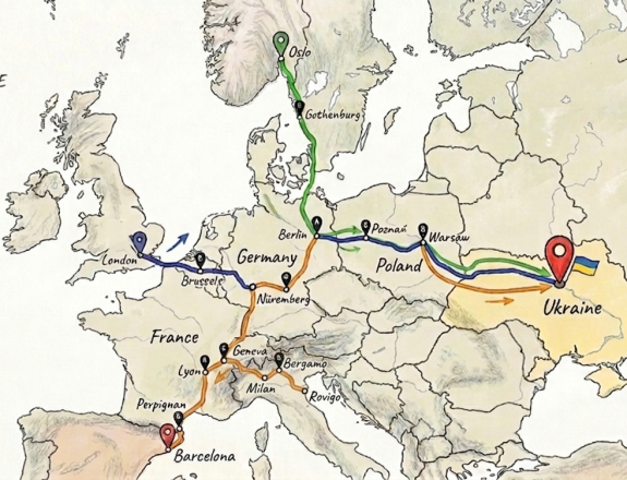 Ukraine convoy routes