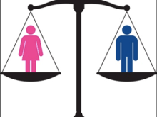 Woman and Man on a pair of scales