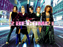 A screenshot from the music video for the Spice Girls song “2 Become 1”