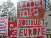 Labour for a Socialist Europe sign