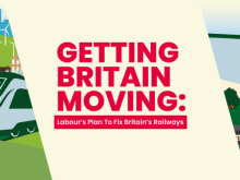 Campaign logo for "GETTING BRITAIN MOVING: Labour's plan to fix Britain's railways"