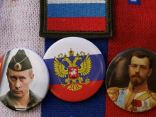 Putinist and Czarist badges