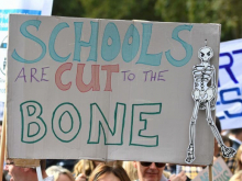 School cuts protest