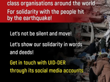 UID-DER earthquake relief solidarity call-out