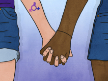 Women holding hands
