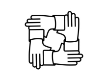 Clasped hands symbolising unity
