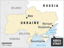 Ukraine, Crimea, Russia map