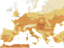 European heatwave map