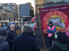 Picket line at City and Islington sixth form college