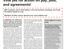 Tubeworker — July 2025: Vote Yes for Action!