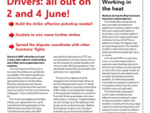 Tubeworker — June 2026: Drivers: All Out on 2 and 4 June!