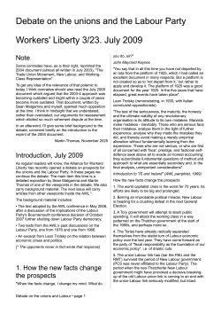 Debate on unions