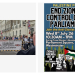 Two-panel collage juxtaposing a photograph of a street demonstration featuring a banner reading “End Zionist Occupation of Britain! Stop White Replacement” (left) with a Palestine Pulse poster advertising a protest titled “End Zionist Control of UK Parliament” outside Parliament Square, Westminster, on Wednesday 8 July 2026, during Prime Minister’s Questions (right).